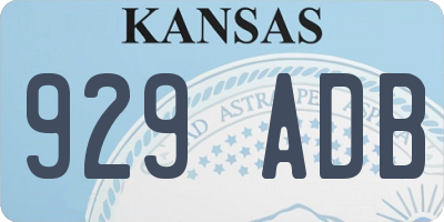 KS license plate 929ADB