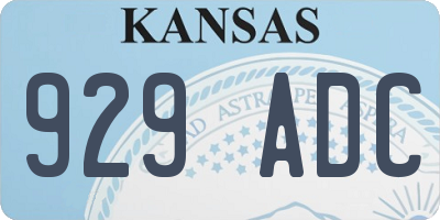 KS license plate 929ADC