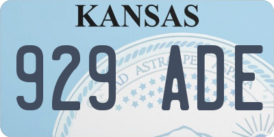 KS license plate 929ADE