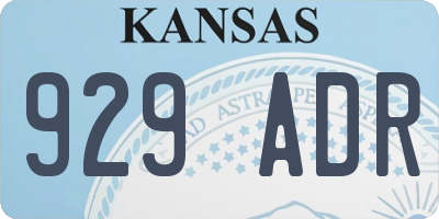 KS license plate 929ADR