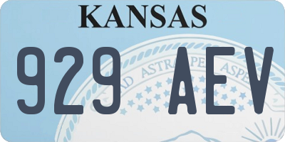 KS license plate 929AEV