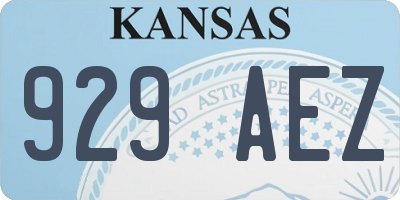 KS license plate 929AEZ
