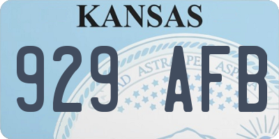 KS license plate 929AFB
