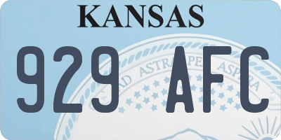 KS license plate 929AFC