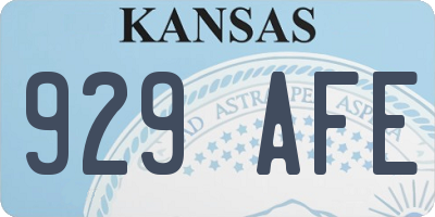 KS license plate 929AFE