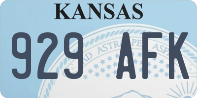 KS license plate 929AFK
