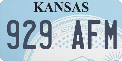 KS license plate 929AFM