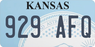 KS license plate 929AFQ
