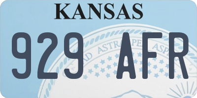 KS license plate 929AFR