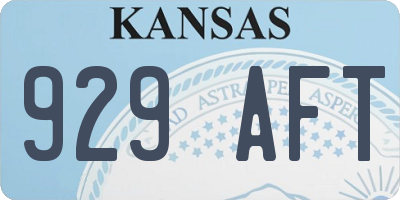 KS license plate 929AFT
