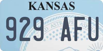 KS license plate 929AFU