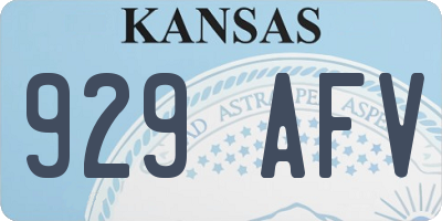 KS license plate 929AFV