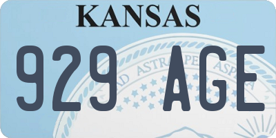 KS license plate 929AGE