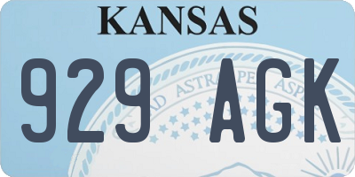 KS license plate 929AGK