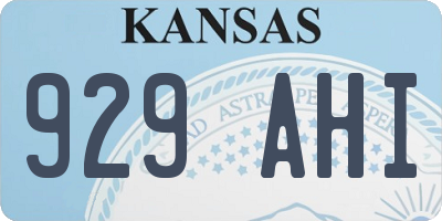 KS license plate 929AHI