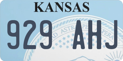KS license plate 929AHJ