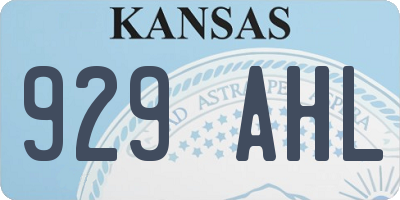 KS license plate 929AHL