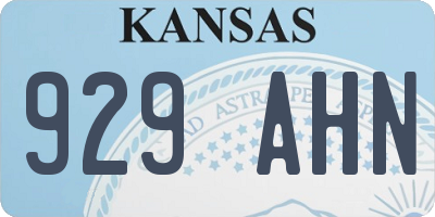 KS license plate 929AHN