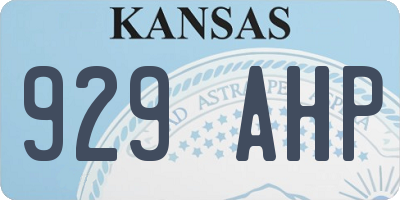 KS license plate 929AHP