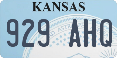 KS license plate 929AHQ