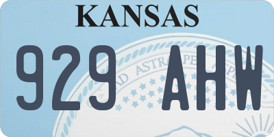 KS license plate 929AHW