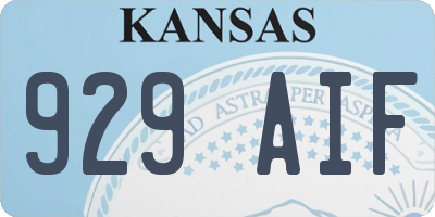 KS license plate 929AIF