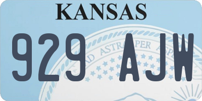 KS license plate 929AJW
