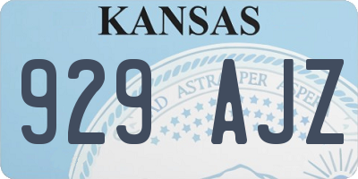 KS license plate 929AJZ