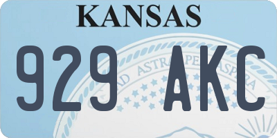 KS license plate 929AKC