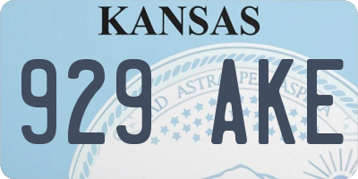 KS license plate 929AKE