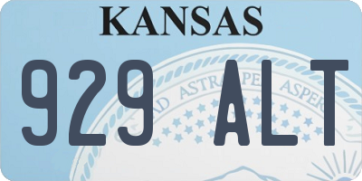 KS license plate 929ALT