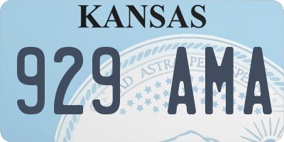 KS license plate 929AMA