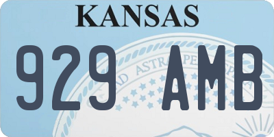 KS license plate 929AMB