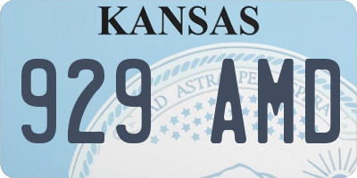KS license plate 929AMD