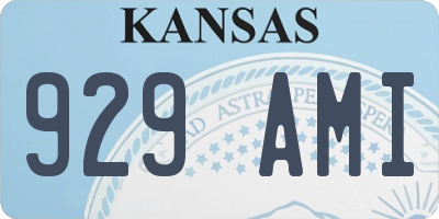 KS license plate 929AMI
