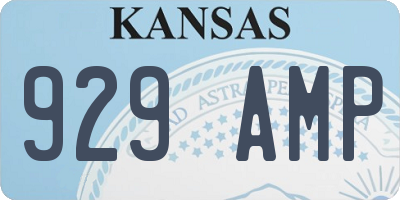 KS license plate 929AMP