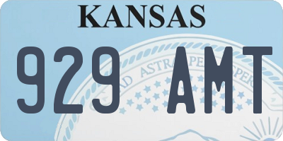 KS license plate 929AMT