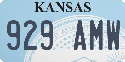 KS license plate 929AMW