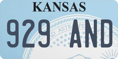 KS license plate 929AND