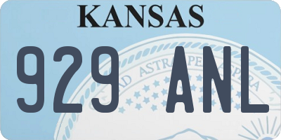 KS license plate 929ANL