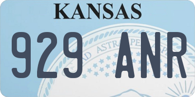 KS license plate 929ANR