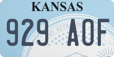 KS license plate 929AOF
