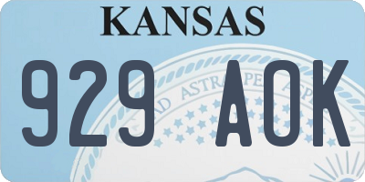 KS license plate 929AOK