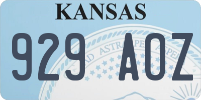 KS license plate 929AOZ