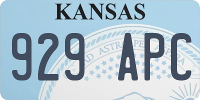 KS license plate 929APC
