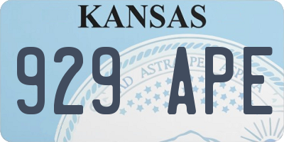 KS license plate 929APE