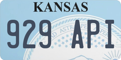 KS license plate 929API