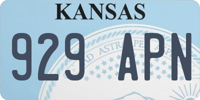 KS license plate 929APN