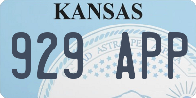 KS license plate 929APP