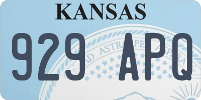 KS license plate 929APQ